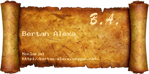 Bertan Alexa névjegykártya